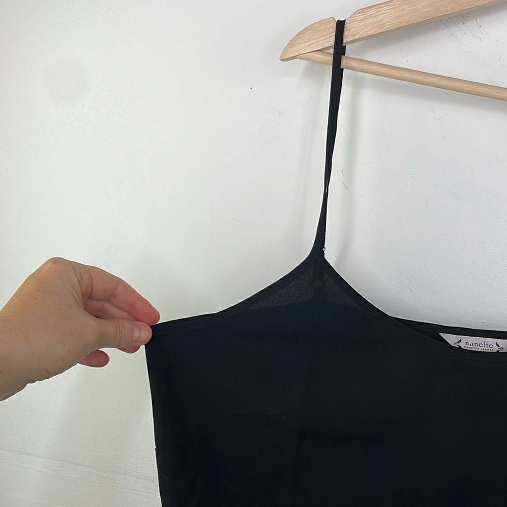 Nanette Lepore Slip Dress Black Spaghetti Straps Size 14 - Picture 5 of 12